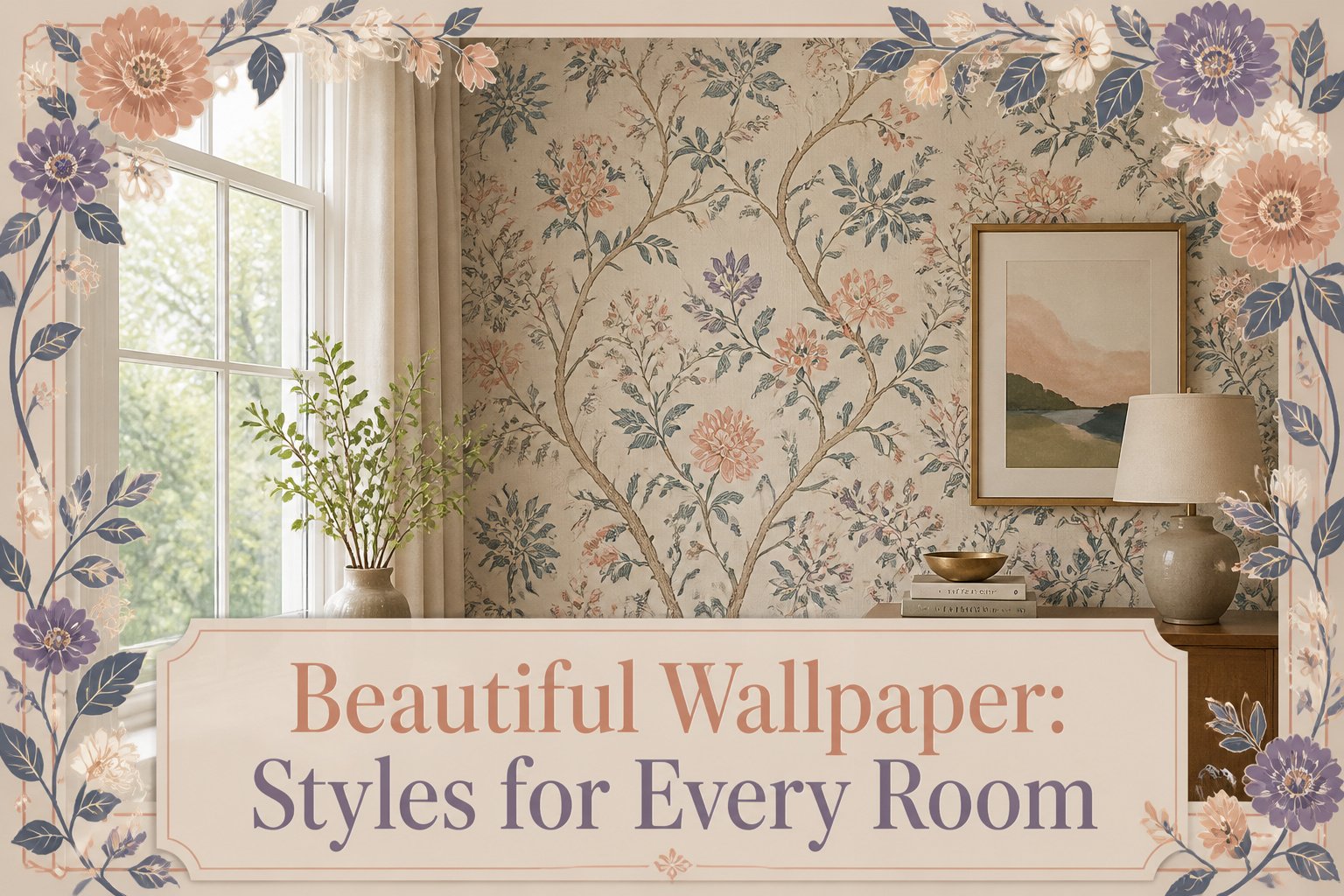 A collage of various wallpaper designs showcasing different styles and patterns.