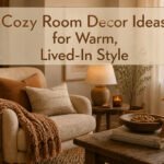A cozy room showcasing warm wood tones and comfortable decor.