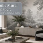 A beautifully designed room featuring grisaille mural wallpaper.