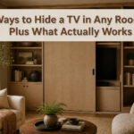 Various methods to hide a TV in a living room.