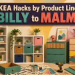 Image showcasing various IKEA products and hacks.