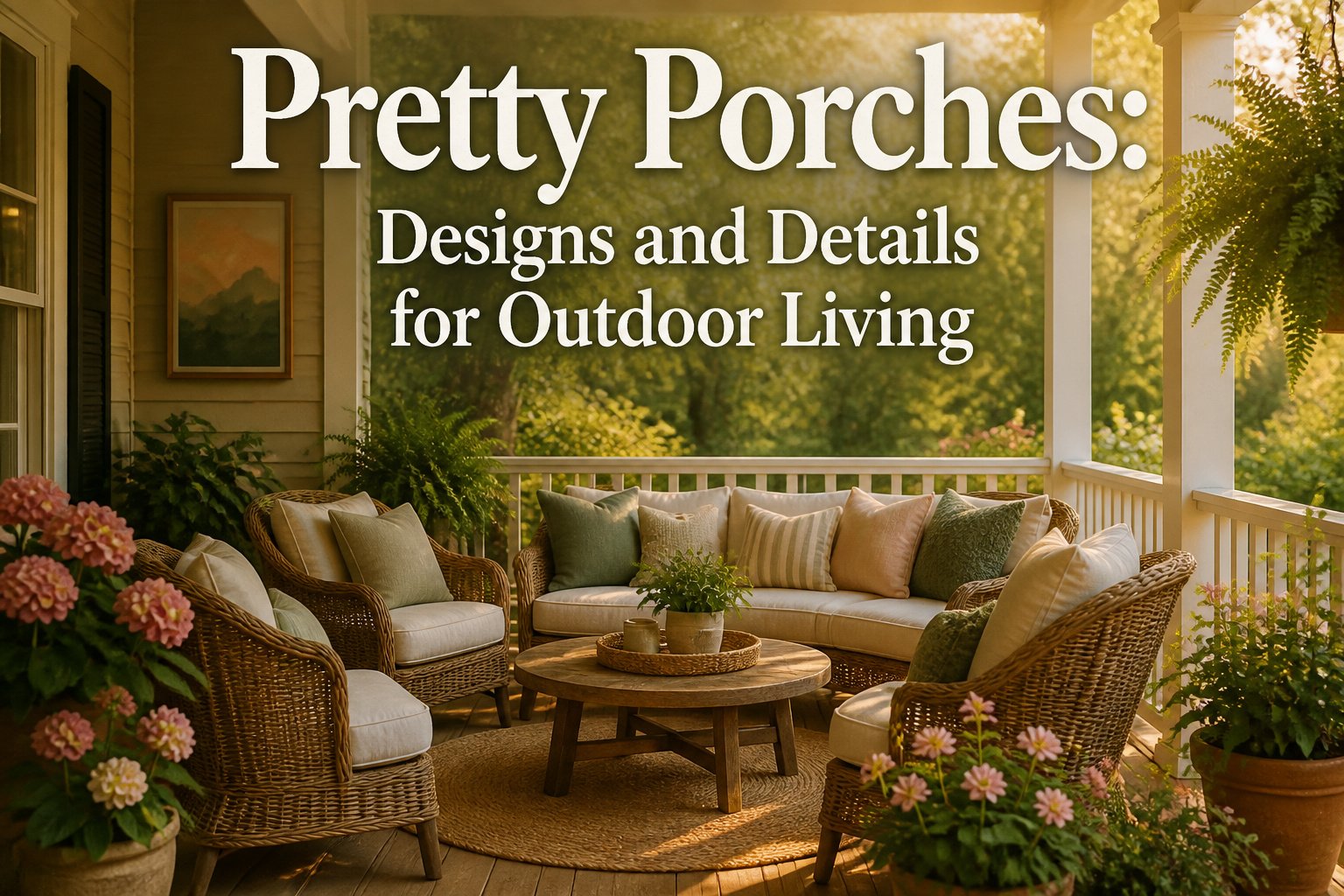 A porch featuring comfortable seating and decorative lighting.